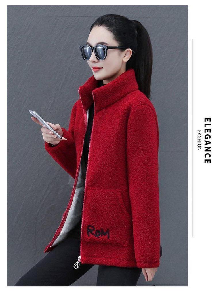 New Style Women's Cotton Padded Jacket with Fleece and Alpaca Wool - Fashionable, Thickened Winter Coat