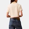Calvin Klein Soft Breathable Comfortable Short Sleeve Polo Shirt Women Tops Yellow Striped 47AB206-740