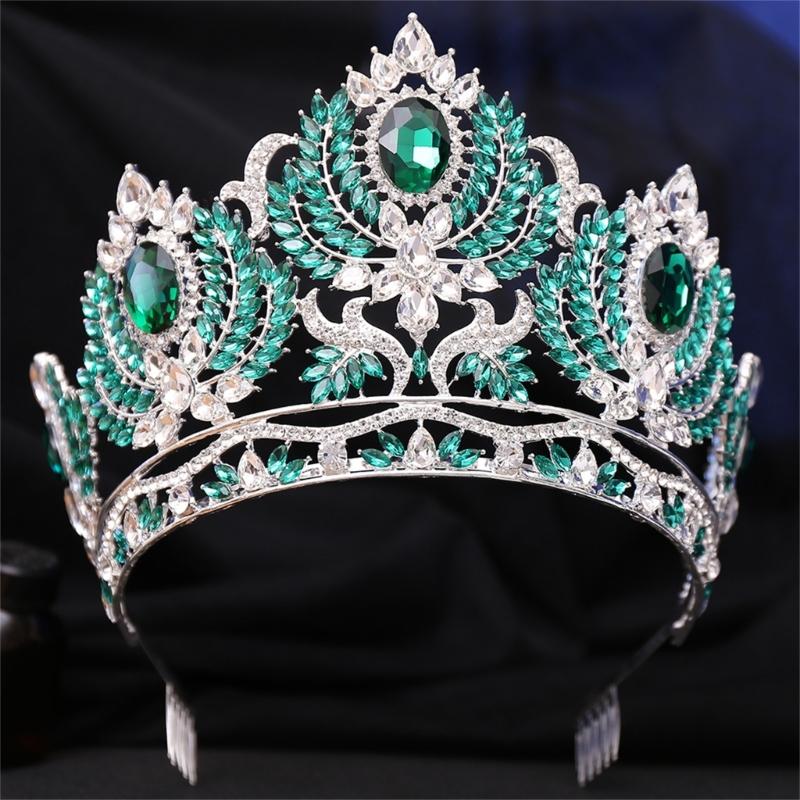 Couronnes en cristal élégantes avec peigne pour femmes, magnifiques tiares de princesse pour anniversaire et célébration spéciale