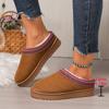 Women's lightweight comfortable non-slip heightening winter warm plush lining non-slip wearable casual stirrup foot cotton slippers