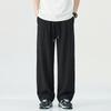 Summer Loose Large Size Casual Pants Harlan Straight Pants Men's Solid Color Thin Ice Silk Wide Leg Pants