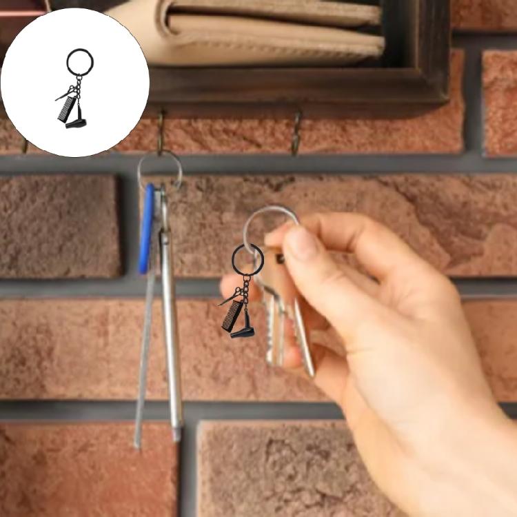 Sturdy Alloy Hair Stylists Keychain Featuring Scissors Comb Blow Dryer Detailing Perfect Gift For Hairstylists And Fashionistas