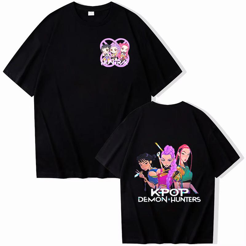 KPop Demon Hunters Cartoon Graphic T Shirt Men Women Clothing Harajuku Y2k Oversized T-shirts Summer Casual Short Sleeve T-shirt