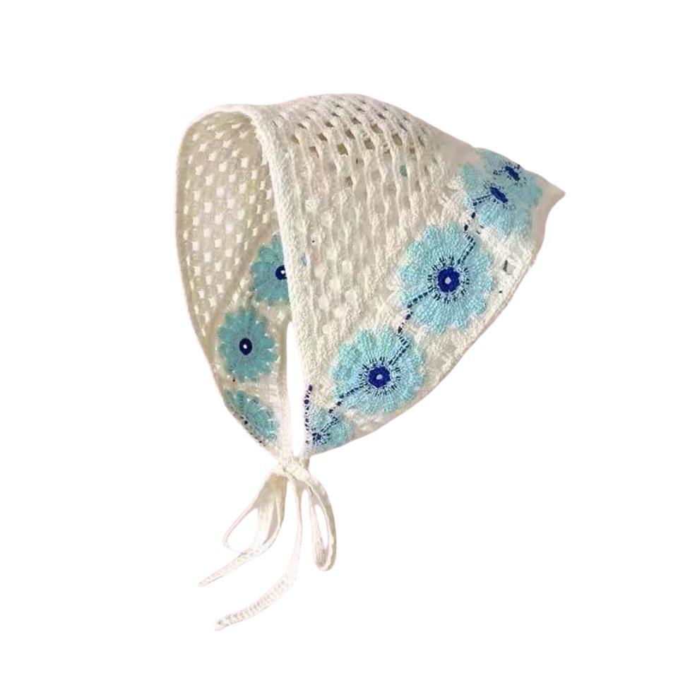 

Чжао Чжаои Вязаный треугольный платок в стиле кроше - Универсальная, модная ретро пасторальная повязка на голову для женщин и девушек