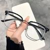 New Fashion Unisex Square Myopia Glasses for Men Women Metal Half Frame Eyeglasses Anti Blue Light Glasses 0 To -6.0