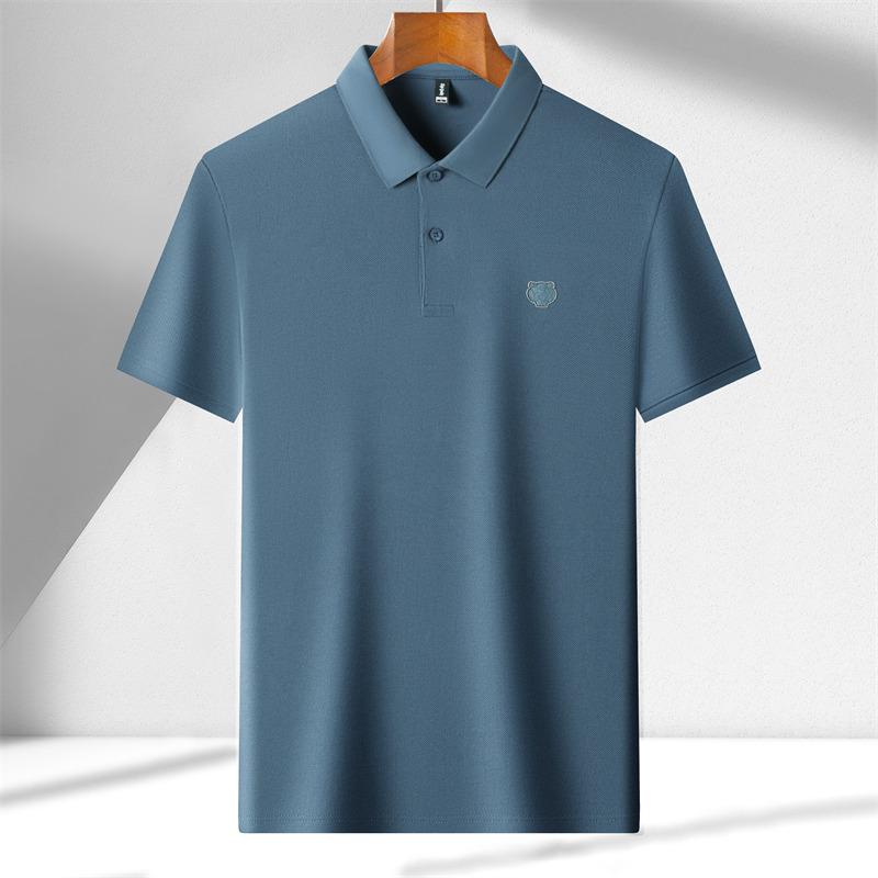 High End 100% Cotton POLO Shirt Men's Summer New Fashion Tiger Head Embroidery Short Sleeve T-shirt Lapel Half Sleeve Paul Shirt
