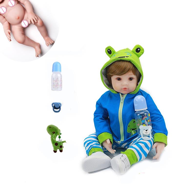 

48 см Полностью силиконовая реалистичная кукла реборн - Мягкая игрушка для ролевых игр, подарок Blue Eyes