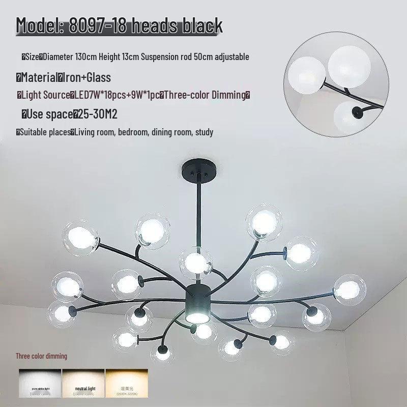 2025 Nordic Minimalist Chandelier: Modern Molecule Design for Living Room, Bedroom & Restaurant