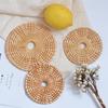 Natural Rattan Coasters Hand-woven Kitchen Decoration Accessories