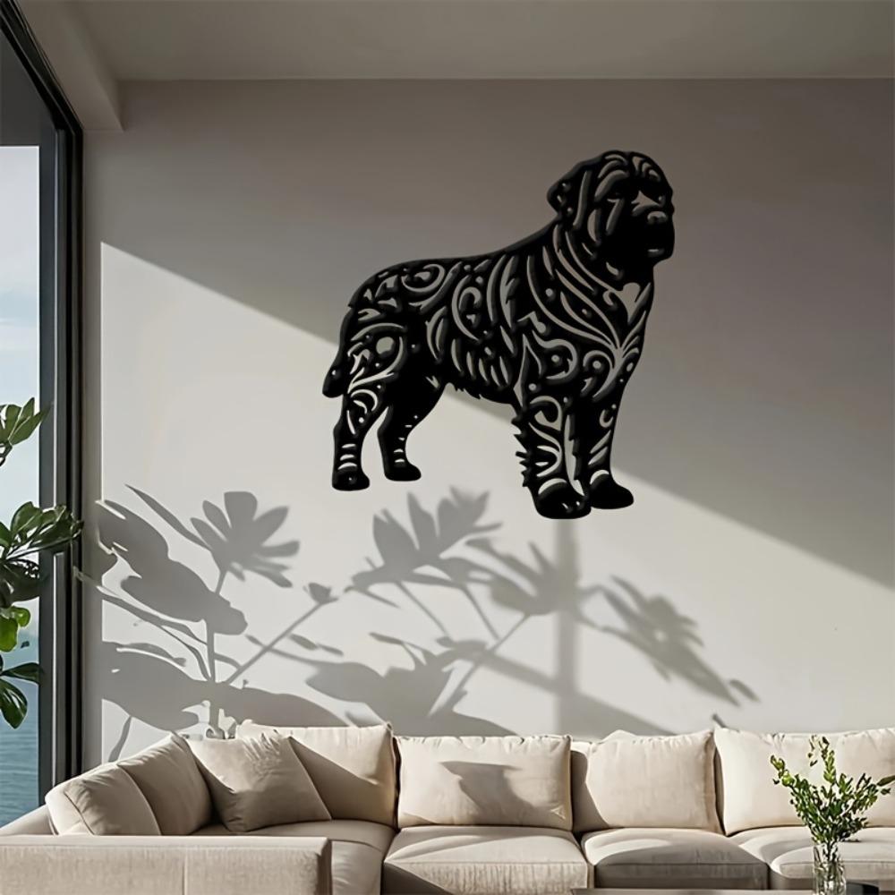 Shar Pei Dog Metal Wall Sculpture Black Iron Art Outdoor Decor Pet Lovers Housewarming Gift Durable Home Decoration