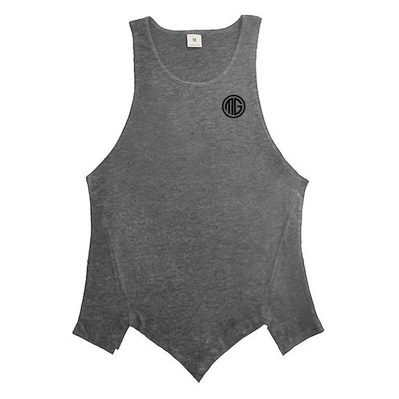 Muscleguys Men’s Gym Clothes Summer Outdoor Training Tops Bodybuilding Sports Breathable Sleeveless T-shirt Personalized Irregular Hem