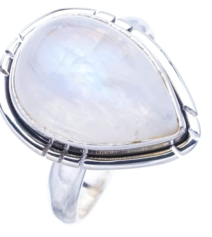 

StarGems® Natural Moonstone Handmade 925 Sterling Silver Ring 5.25 F0669