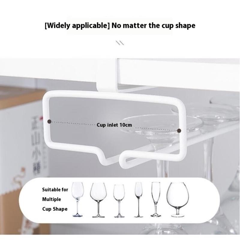 No Drilling Metal Wine Glass Holder - Stemware Rack For Under Cabinet Storage Kitchen Organization Kitchen/Bar Storage Supplies