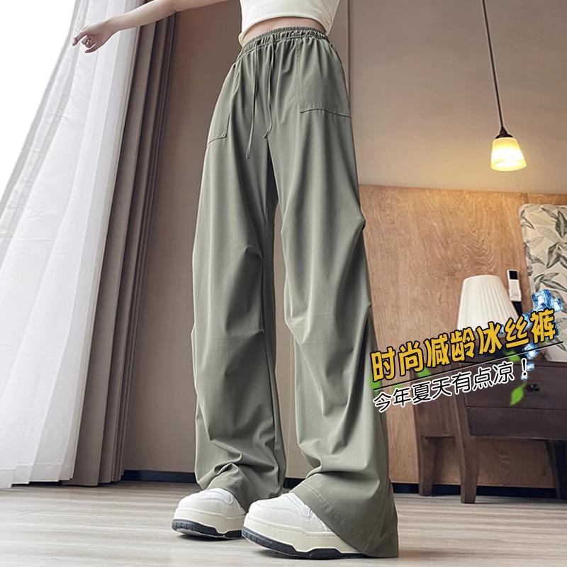 

Ice Silk Women s Quick-Dry Slimming Cargo Pants - Summer 2025 Collection L