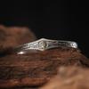 Handmade Bohemian Silver-Plated Bracelet With Mountain Spirit Flower Motif Vintage Ethnic Style Adjustable Wristband