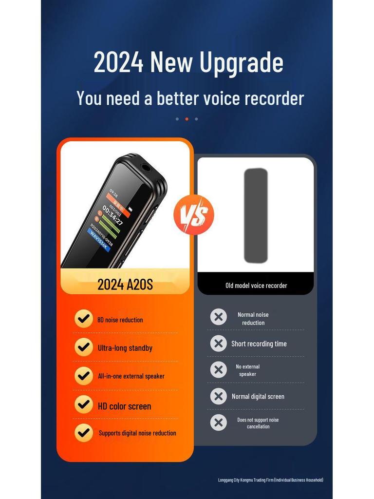 Portable Smart Voice Recorder with Noise Reduction and Long Standby