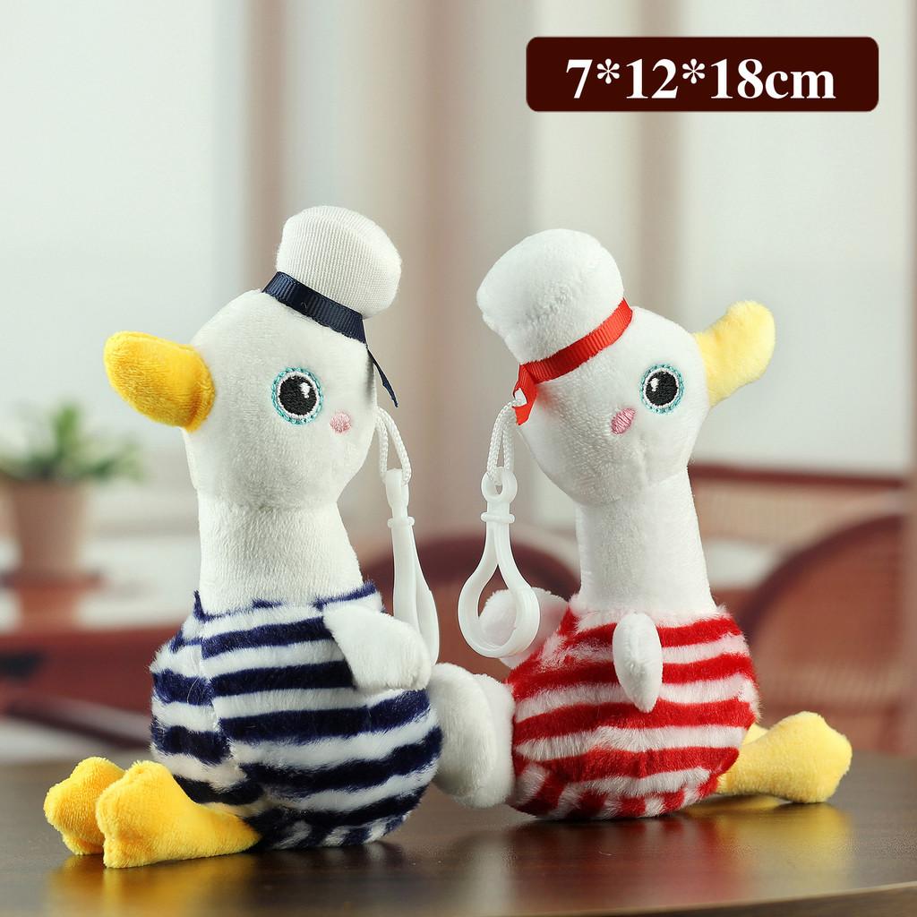 Cute Navy Duck Plush Toy Pendant With Soft Fabric For Backpack Accessories