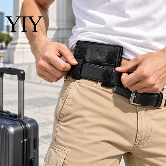 Lightweight under Clothing Pouch Hidden Anti-Theft Passport Pouch, 3-in-1 Concealed Travel Wallet with Hook And Neck Stash for Vacation Loop Closure,