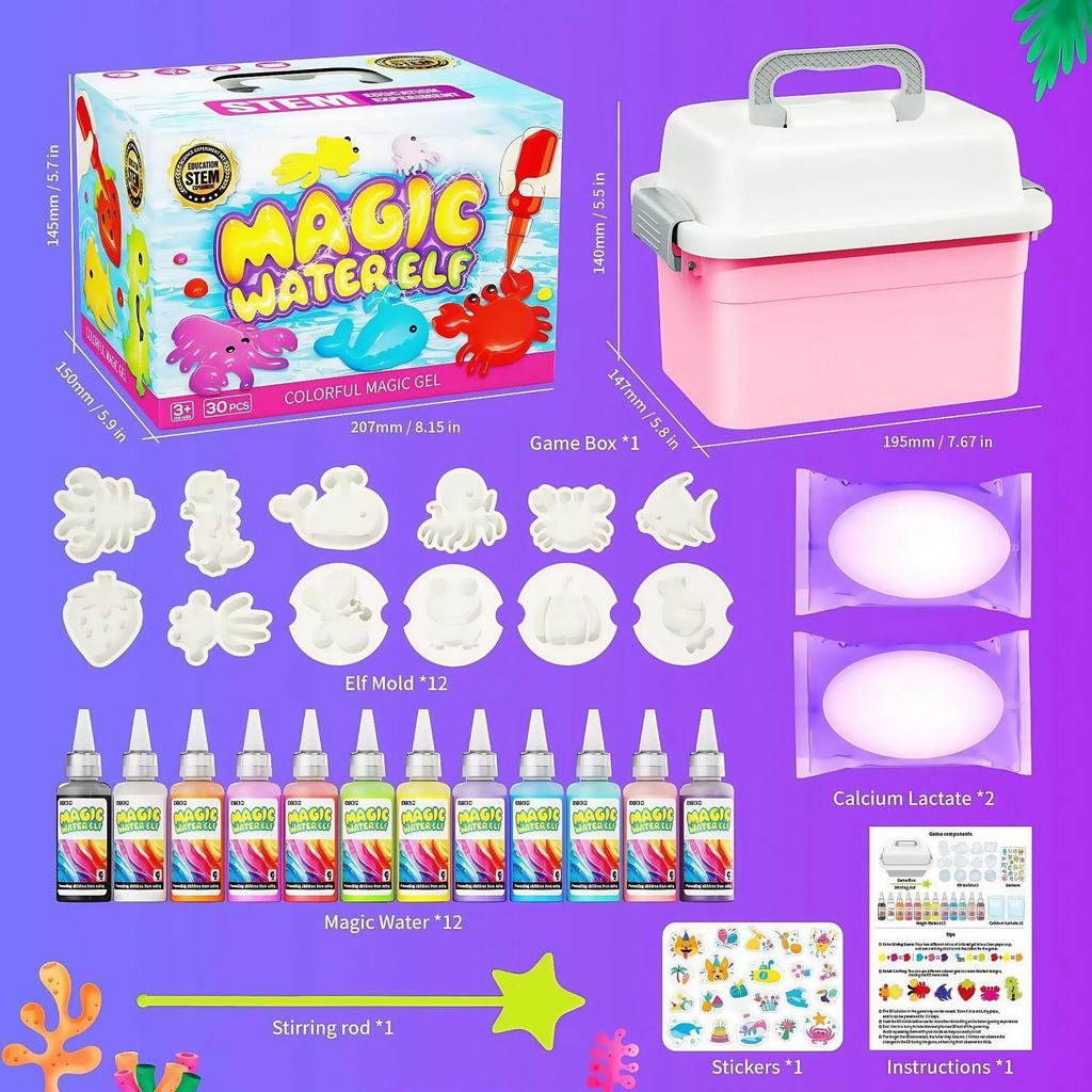 Cross Magic Water Gel Toy Set: Handmade DIY Watercolor Doodle with Magical Water Babies.
