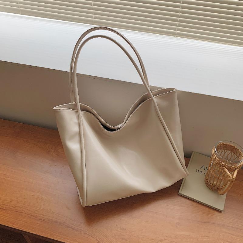 Retro new large-capacity shoulder bag fashionable solid color tote women's bag