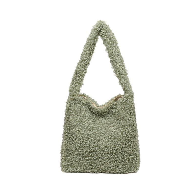 Cashmere Lamb Women's Bag New Fashionable Simple Underarm Fur With Texture Foreign Style All-match Single-shoulder Tote