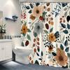 1 Piece Modern Floral Bathroom Decorative Shower Curtain, Polyester Fabric, Machine Washable, Suitable For Bathroom Decoration