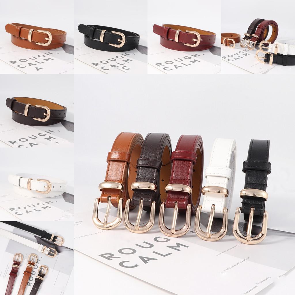 Womens Fit Slim Jeans Belt Black Leather Summer Minimalist 105cm Accessory