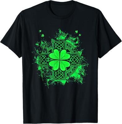 T-shirt Irish Shamrock à trois feuilles avec nœud celtique pour la Saint-Patrick