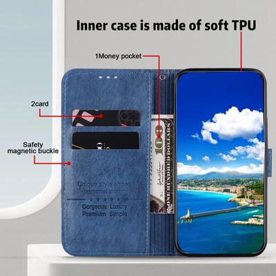 For Samsung Galaxy A55 5G Case Solid Color PU Leather Stand Phone Cover