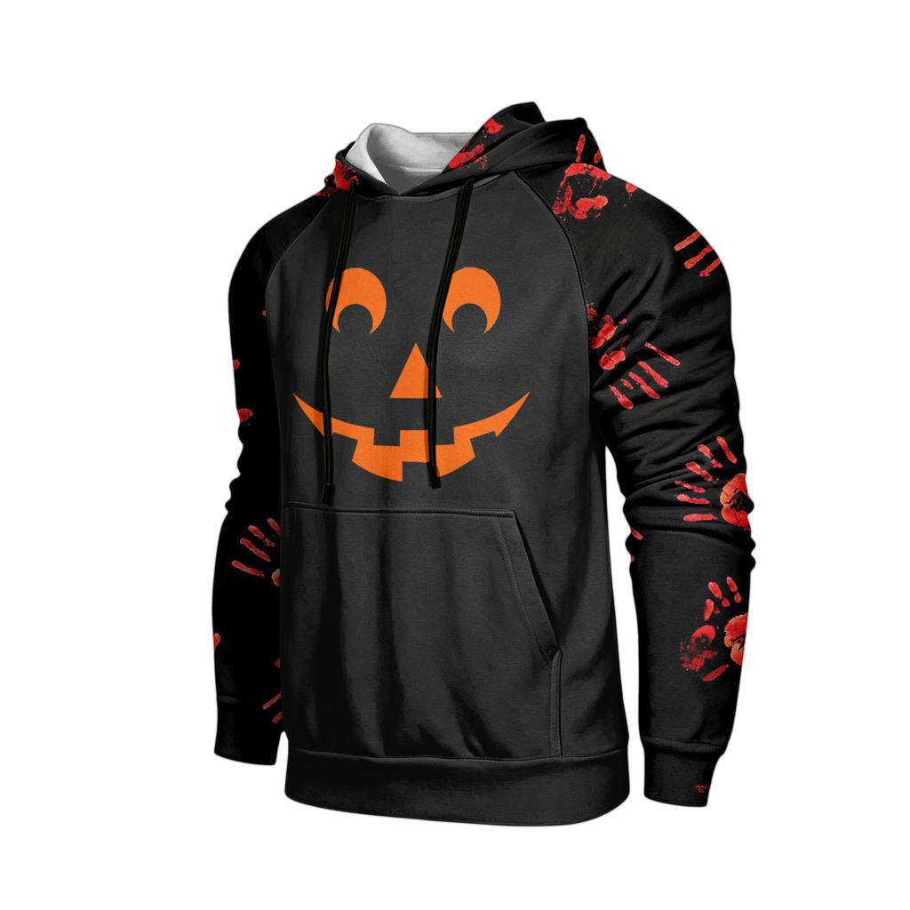 Men's Loose Fit Printed Hoodie with Pocket and Drawstring Casual Sweatshirt for Everyday Wear