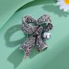 Exquisite Vintage Rhinestone Bow Brooches For Women Clothing Coat Jewelry Accessories Gifts