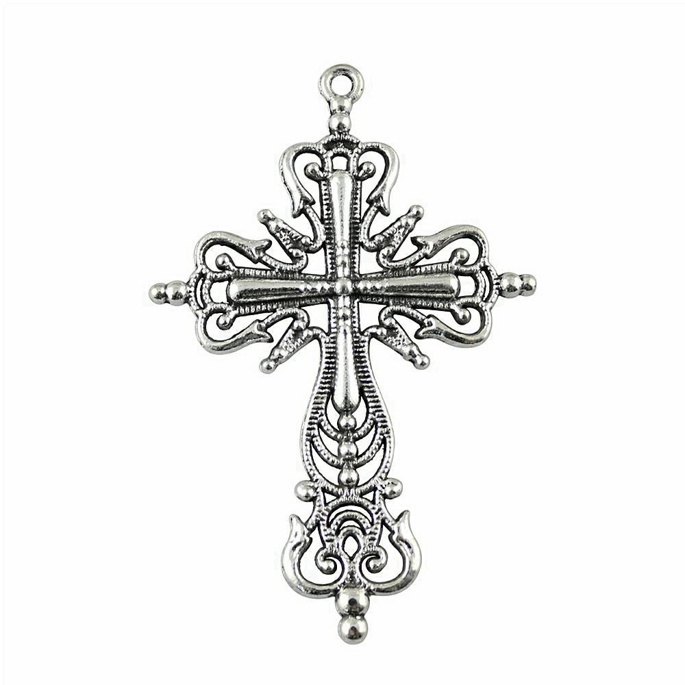 Hollow Cross Charms Multi Color Alloy Pendants For Gothic Christian Jewelry Accessories