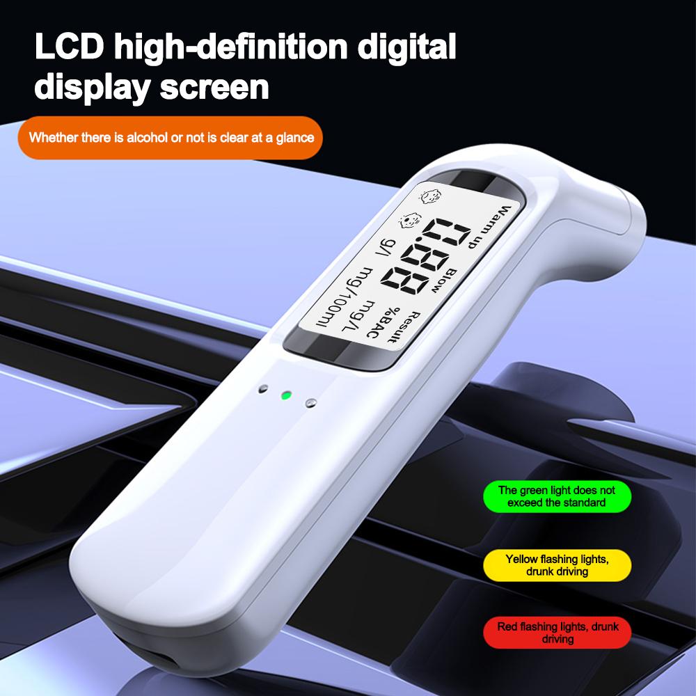 Non-Contact High-Precision Alcohol Tester Digital LCD Screen USB Rechargeable Breath Alcohol Tester Breathalyzer Analyzer For Household
