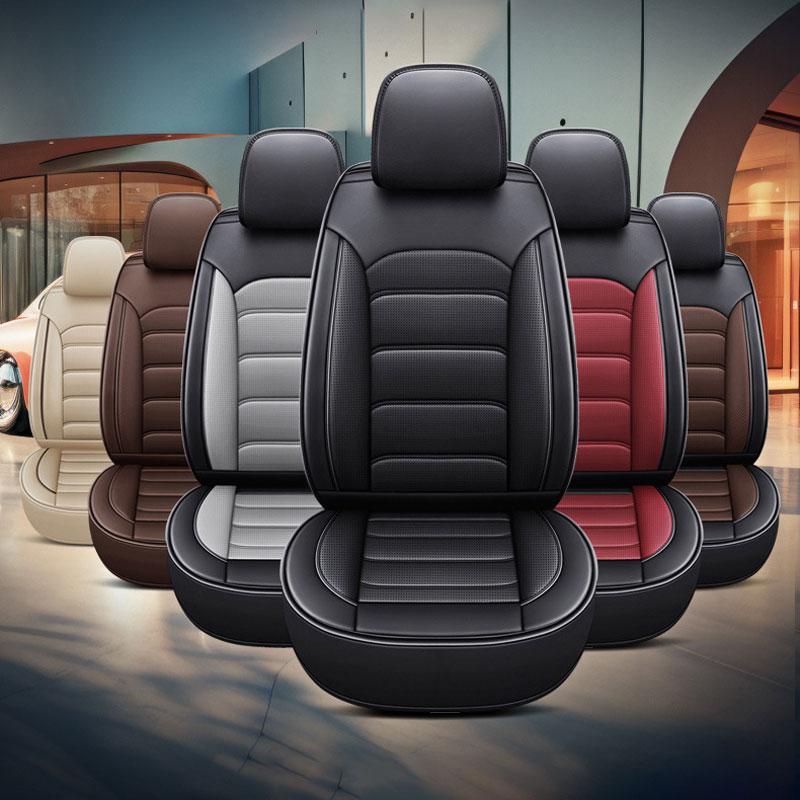 Car Seat Covers Full Set Breathable Leather Auto Front Seat Cover Car Full Seat Protection Cushion Pad Auto Interior Accessories