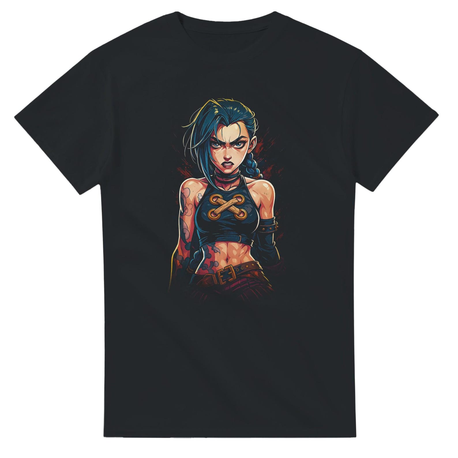 Jinx Halftone Heavyweight Unisex Crewneck T shirt | Gildan® 5000 XL