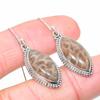 Natural Fossil Coral Gemstone 925 Solid Sterling Silver Gift Earring 1.50" J1h85