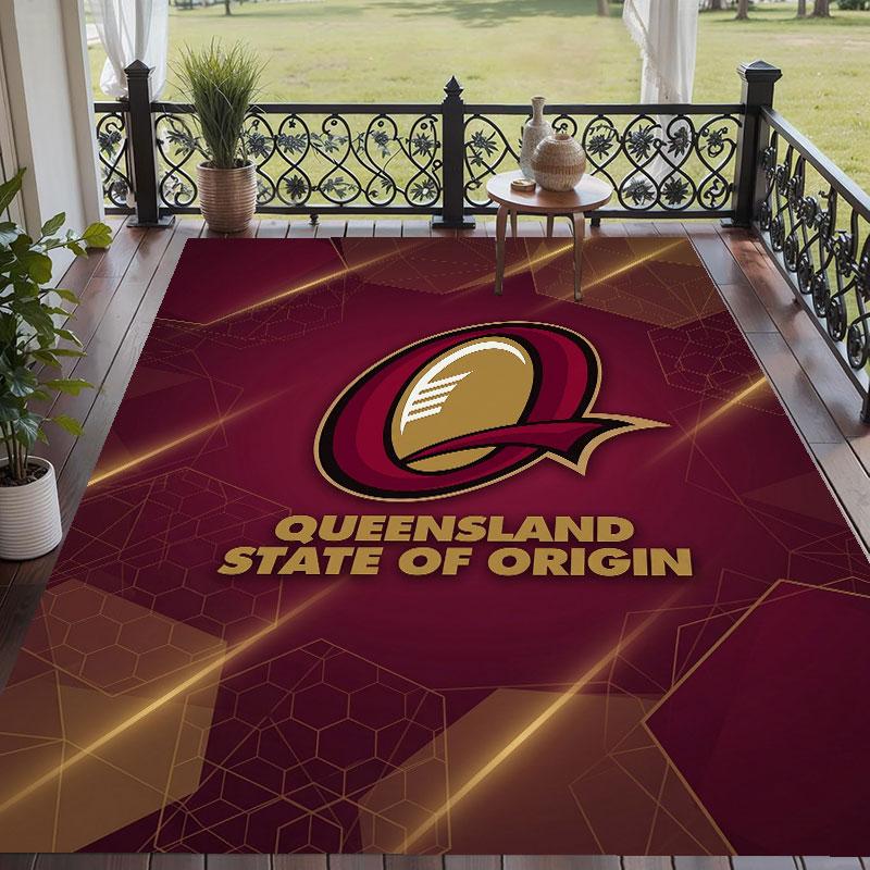 Soft Floor Carpet Queensland Maroons Pattern Area Rug Decorative Mat For Home Room Decoration