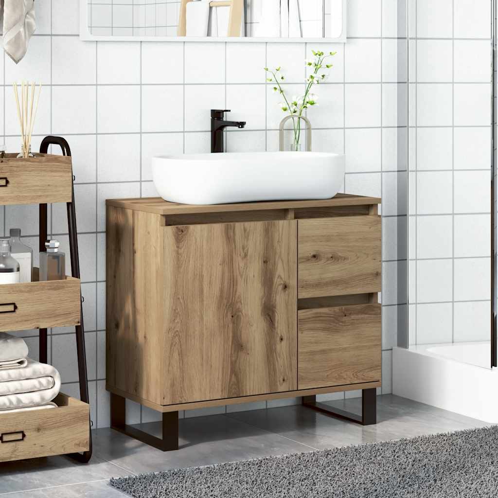 Artisan Oak Washbasin Cabinet 65 x 33 x 60 cm Particleboard