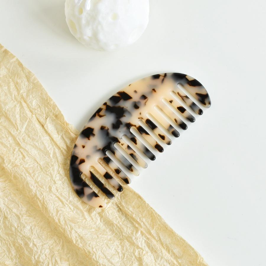 

1 набор женских цветных полукруглых гребней для волос с широкими зубьями из ацетата целлюлозы, маленький портативный карманный, необходимый для путешествий Size fits all