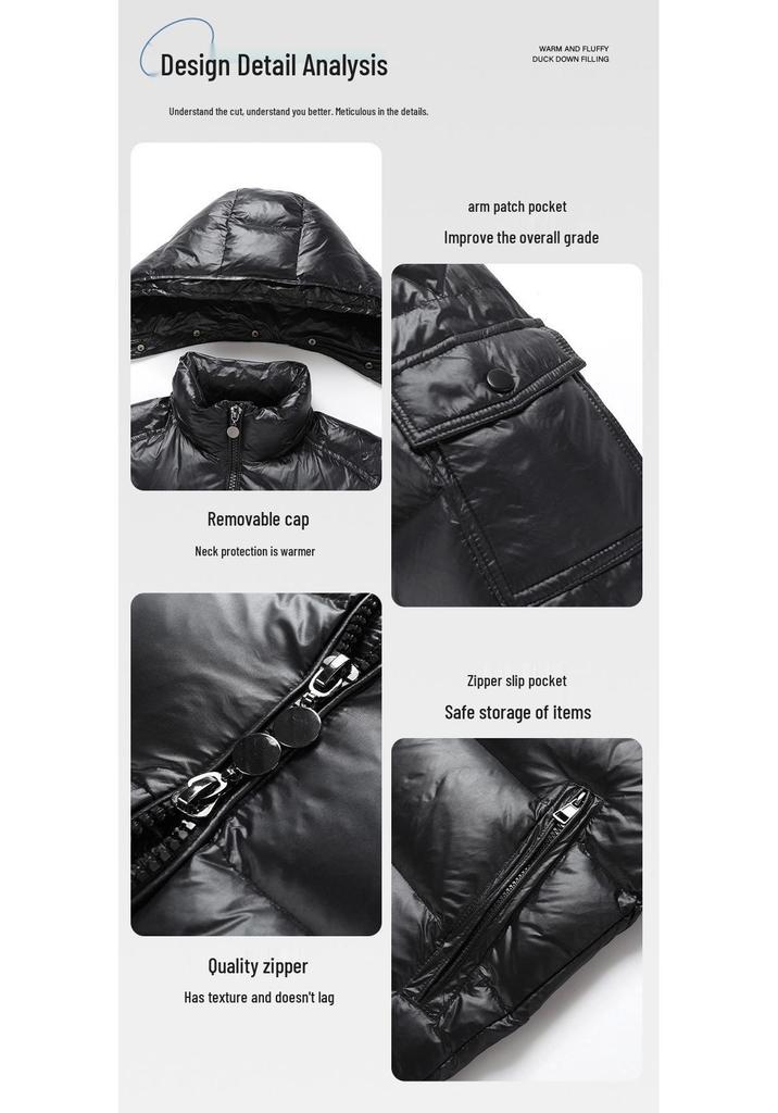 New Glossy Men's Korean-Style Winter Down Jacket - Trendy, Warm, and Versatile