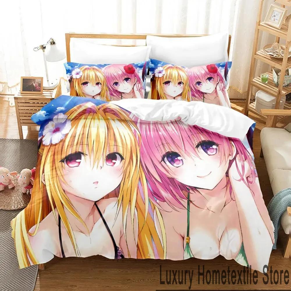 3D Print To Love Ru Darkness Bedding Set Boys Girls Twin Queen King Size Duvet Cover Pillowcase Bed Boys Adult