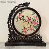 1pc, Su Embroidery Ornaments, Chinese Embroidery Crafts, Double Sided Embroidered Ornament, Solid Wood Desktop Decoration