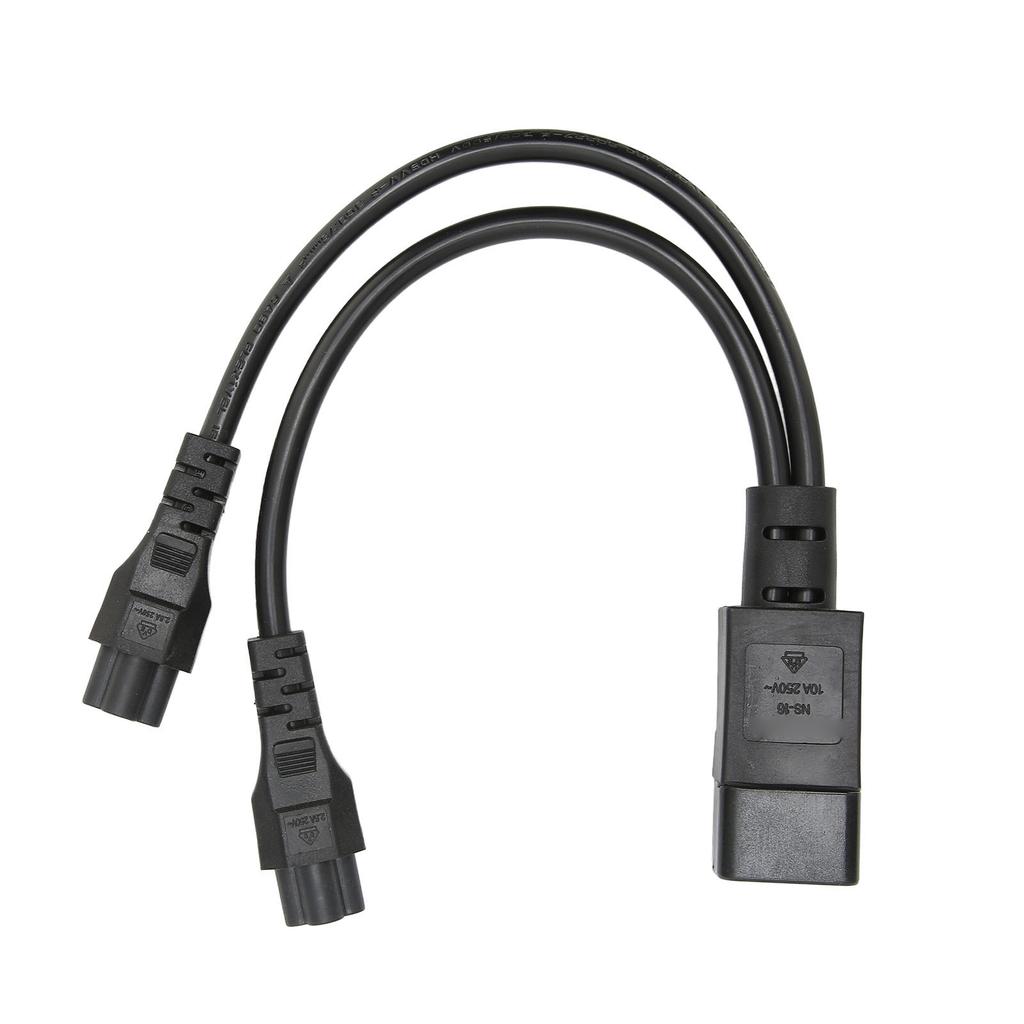 Splitter Power Plug Cord IEC320 C14 Male to Dual IEC320 C5 Female Power Cord for Laptop Power Adapter 100‑250V