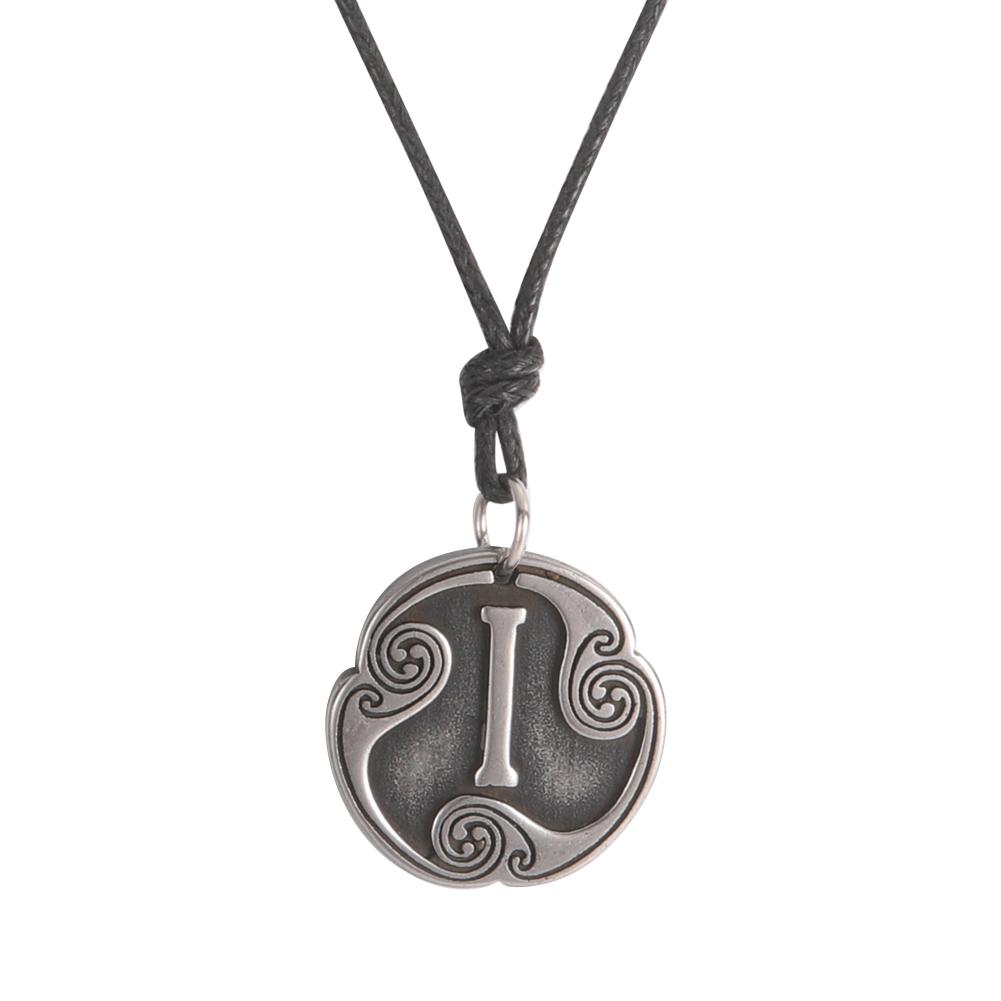 Retro Mysterious Runes Necklace Viking Jewelry Rope Chain Adjustable Necklaces Stainless Steel Pendant Amulet Jewelry