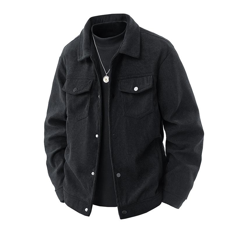 Corduroy Jacket Men's Spring and Autumn Lapel Work Clothes Versatile Loose Casual Jacket Top