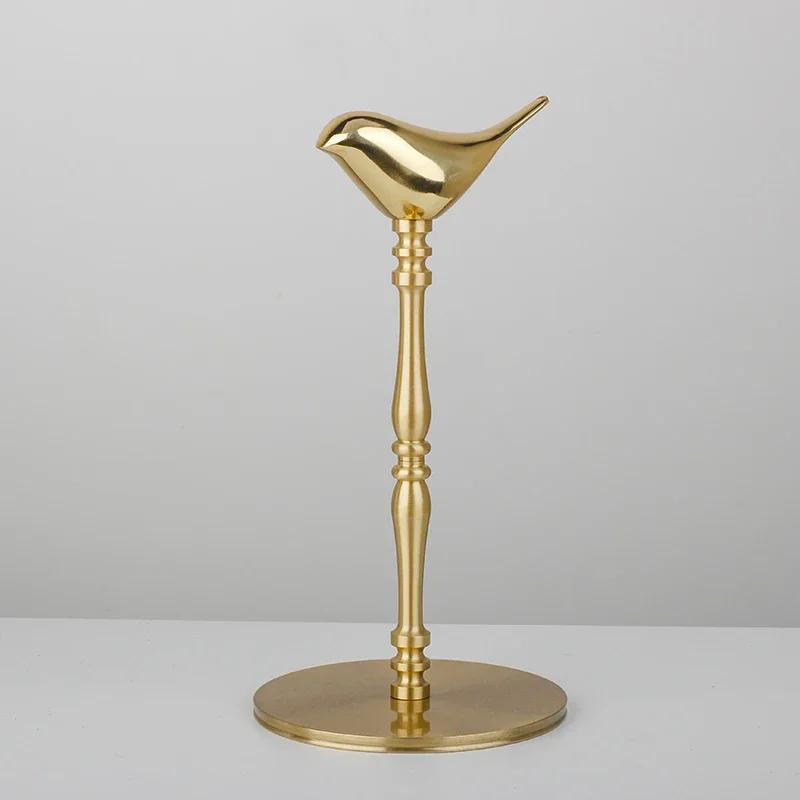 Nordischer Goldvogel Papierhalter Freistehend Massives Messing mit Marmorbasis Küchen-Taschentuchständer Tischplatten-Organizer