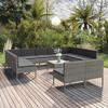 Exclusive House - 12 Pcs Garden Furniture Set with Cushions Woven Resin Grey