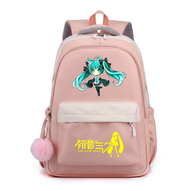 Anime Peripheral Hatsune Future School Bag Backpack Cartoon Backpack Candy Color Large Capacity Student School Bag Stationery