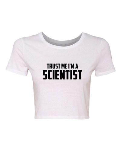 Укороченный топ женский Доверься мне, я ученый Наука Химия Смешная футболка Унисекс футболка XXL