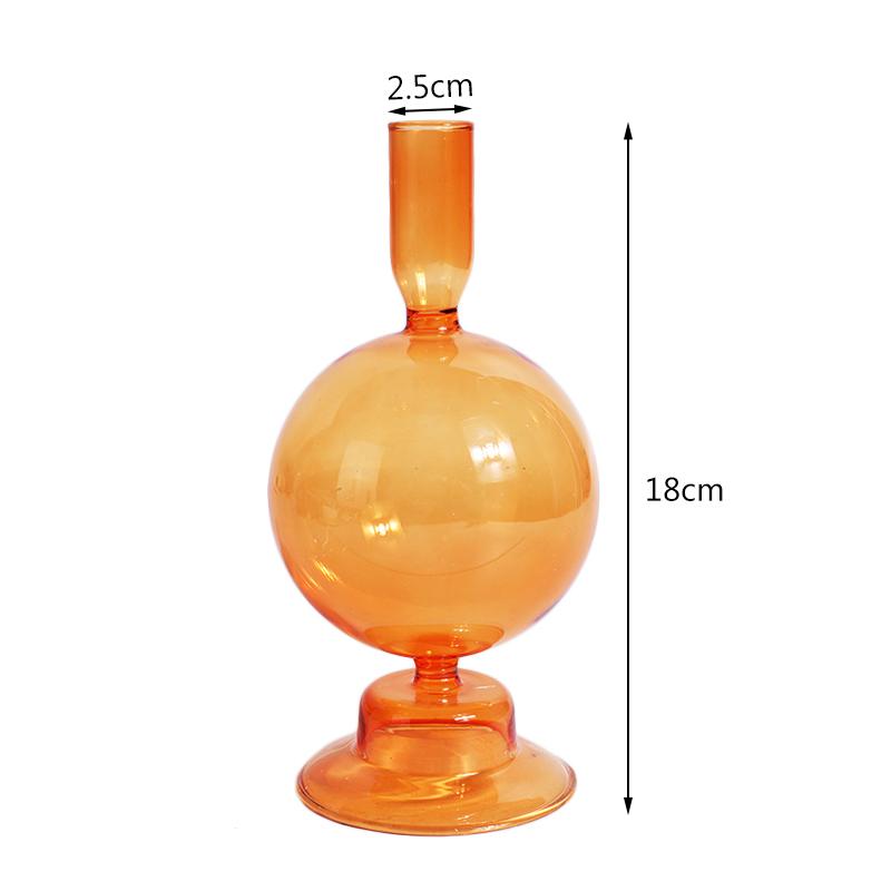 1pc Glass Vases Clear Flower Vase Candle Holders For Wedding Centerpieces Home Decoration Table Centerpieces Candlestick Holder